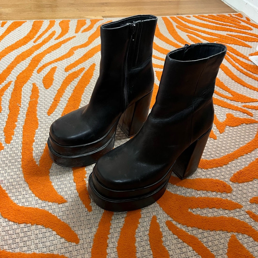 Black Platform Ankle Boots